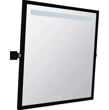 Zrcadlo Help: výklopné zrcadlo s LED osvětlením, dotykový senzor, 600 x 600 mm, černé 301201040