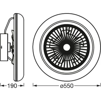 Lampička OSRAM SMART+ WiFi LED stropní ventilátor ROUND bílý tichý 55 cm bílá LED 35 W celkem - Doprava zdarma