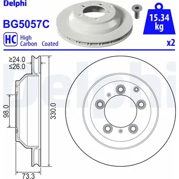 Brzdový kotouč Brzdový kotouč DELPHI BG5057C