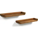 Police z teakového dřeva v přírodní barvě v sadě 2 ks 50 cm Shamel – Kave Home ID_1588144