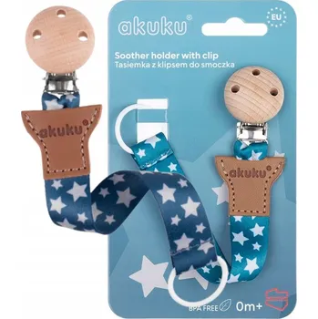 klip na dudlíky Univerzální klip na dudlík s páskem pro děti Akuku