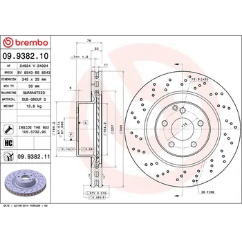 Brzdový kotouč Brzdový kotouč BREMBO 09.9382.11