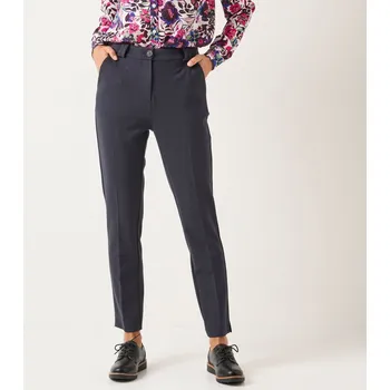 Dámské kalhoty Jednobarevné cigaretové kalhoty z úpletu Milano nám. modrá 48