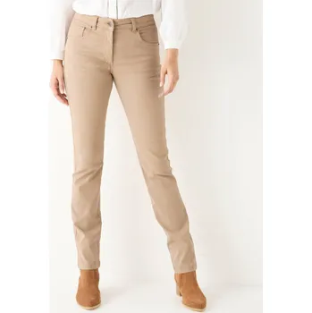 Dámské kalhoty Rovné kalhoty, pro vyšší postavu béžová 42