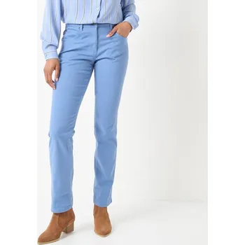 Dámské kalhoty Tvarující rovné kalhoty s 5 kapsami modrošedá 38