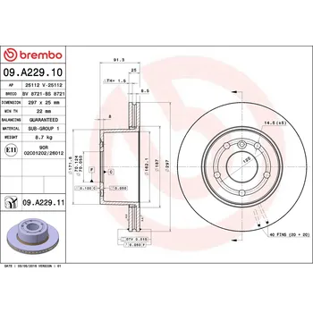 Brzdový kotouč Brzdový kotouč BREMBO 09.A229.11