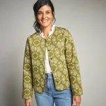 Prošívaná bunda s potiskem khaki/režná 38