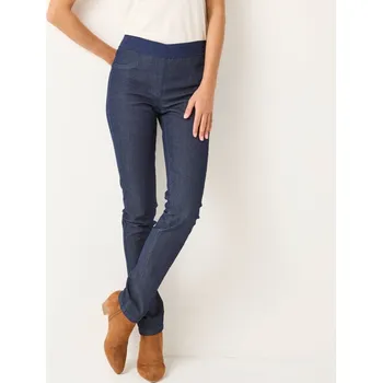 Dámské legíny Denimové strečové džegíny s pružným pasem, pro vyšší postavu tmavě modrá 50