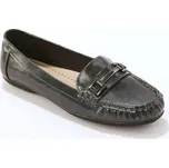 Metalické mokasíny šedá 37
