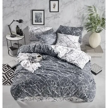 Povlečení TiaHome Mramor Deluxe bílé 1x Polštář 90x70cm, 1x Přikrývka 140x200cm