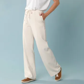 Dámské kalhoty Široké vzdušné kalhoty, pro malou postavu režná 46/48