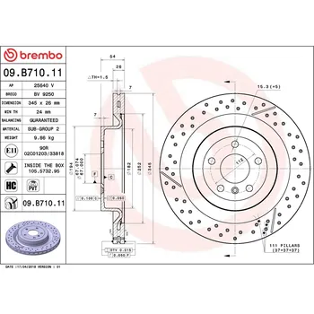 Brzdový kotouč Brzdový kotouč BREMBO 09.B710.11