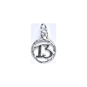 Přívěsek Zlatý přívěsek třináctka "13" , bílé zlato - P 118 (Zlatá třináctka)
