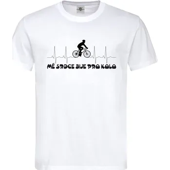 Pánské tričko Tričko Mé srdce bije pro kolo Druh: Pánské, Barva: Bílá, Velikost: M