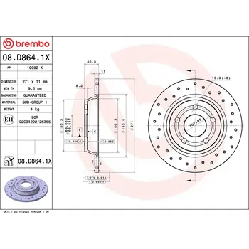 Brzdový kotouč Brzdový kotouč BREMBO 08.D864.1X