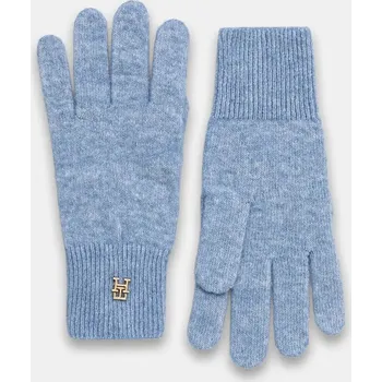 Rukavice Vlněné rukavice Tommy Hilfiger dámské, modrá barva, AW0AW17798 50X, vel. ONE SIZE