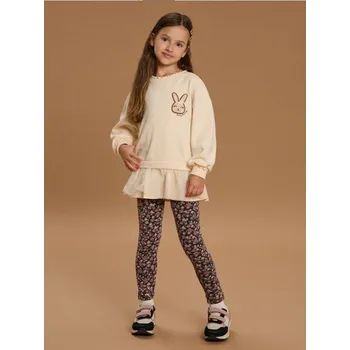 Dívčí kalhoty Sinsay - Žebrované legíny s květinovým vzorem - vícebarevná - ZF708-MLC - ZF708-MLC-116