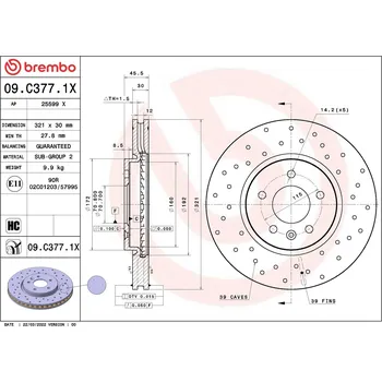Brzdový kotouč Brzdový kotouč BREMBO 09.C377.1X