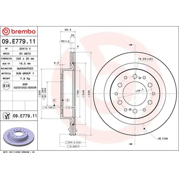 Brzdový kotouč Brzdový kotouč BREMBO 09.E779.11