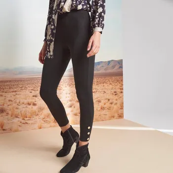 Dámské legíny Legíny s knoflíky na koncích nohavic černá 54