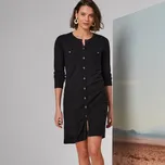 Úpletové šaty na knoflíky černá 50