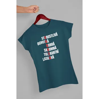 Dámské oblečení Dámske tričko Charakteristika Andrey Barva: Petrolejová modrá, Velikost: S