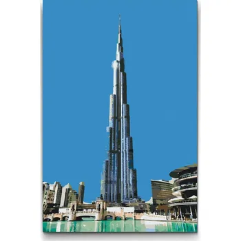 Malování podle čísel - Burj Khalifa, Dubaj 2 Velikost: 40x60cm, Rámování: Pouze srolované plátno