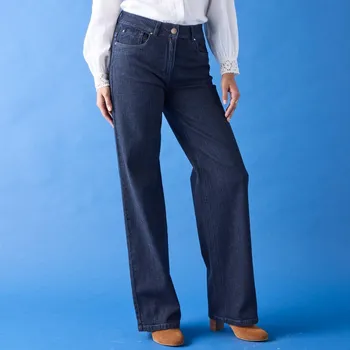 Dámské džíny Široké strečové džíny pro postavu více než 165 cm tmavě modrá 38