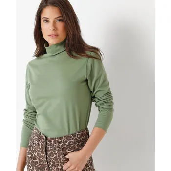 Dámská móda Strečové rolákové tričko khaki 42/44