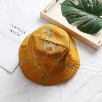 Čepice klobouček s žirafou pro děti na léto Velikost: 50-52cm, Barva (Varianta): Žlutá