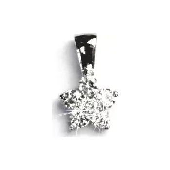 Přívěsek Stříbrný přívěsek kytička ,čiré zirkony - VP 5 ( zirkony 3 mm)