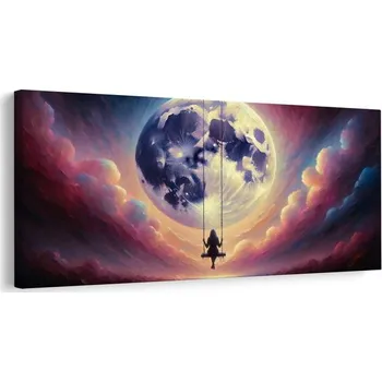 Obraz Dovido Obraz houpačka mezi oblaky a měsícem