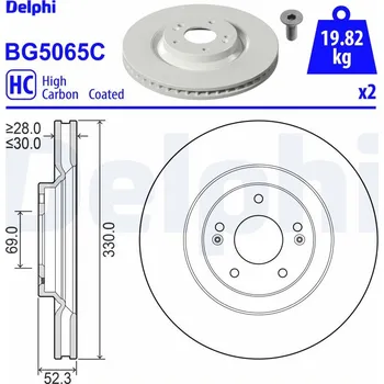Brzdový kotouč Brzdový kotouč DELPHI BG5065C