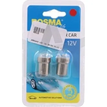 Autožárovka Žárovka 12V LED BA15S 5xLED červená BOSMA 4513