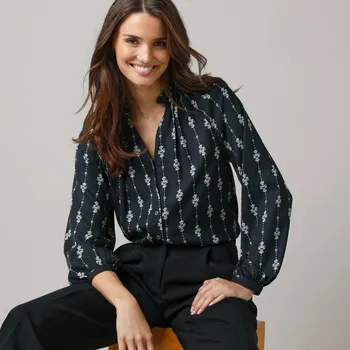 Dámská halenka Košilová halenka černá/režná 44