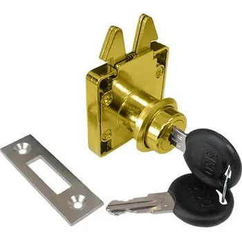 Nábytkové kování Zámek roletový s háčky X-855 Siso - mosaz