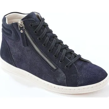 Dámské tenisky Kotníkové kožené tenisky se zipem a lesklým efektem nám. modrá 41