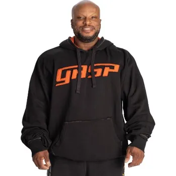 Pánská mikina Gasp HOOD SWEATER BLACK/FLAME – mikina s kapucí Gasp černo-oranžová Velikost: XL