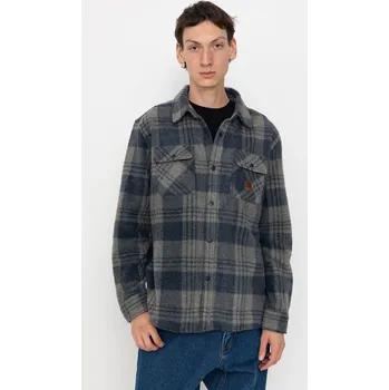 Pánská košile Brixton Bowery Arctic Stretch Ls (washed navy/beige plaid) XL, šedá
