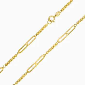 Náramek Zlatý náramek ze žlutého zlata Paper Clip s kuličkami - 3 mm varianta 18 cm FNN1979BGY-18 cm