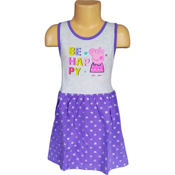 Dívčí šaty Eplusm Šaty PEPPA PIG tílkové šedofialové Barva: Šedofialová, Velikost: 110