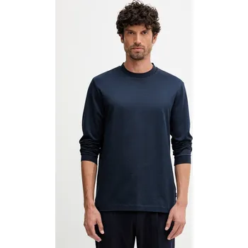 Pánské tričko Bavlněné tričko s dlouhým rukávem BOSS H-Talley 432 50549387 námořnická modř 59X, vel. S