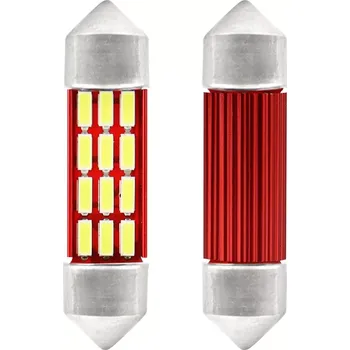 Autožárovka CAN-BUS sufitové žárovky s chladičem 12 SMD LED, 36 mm, bílé 5500K (01632)
