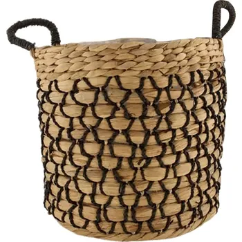 Košík, vodní hyacint, přírodní, černý, ø 30 cm&nbsp;BH102321-03