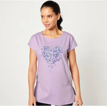 Tunika s kulatým výstřihem a potiskem lila 34/36