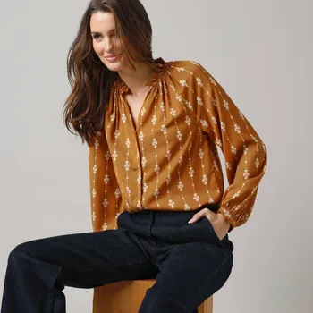 Košilová halenka medová/režná 36