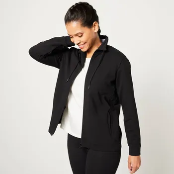 Dámská mikina Moltonová mikina na zip, se stojáčkem černá 54