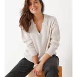 Žebrovaný polo pulovr režná 50