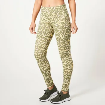 Dámské legíny Legíny s kapsami a potiskem, recyklovaný polyester khaki 42/44