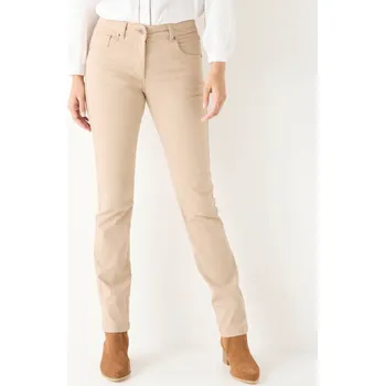 Dámské kalhoty Rovné kalhoty, pro menší postavu béžová 40